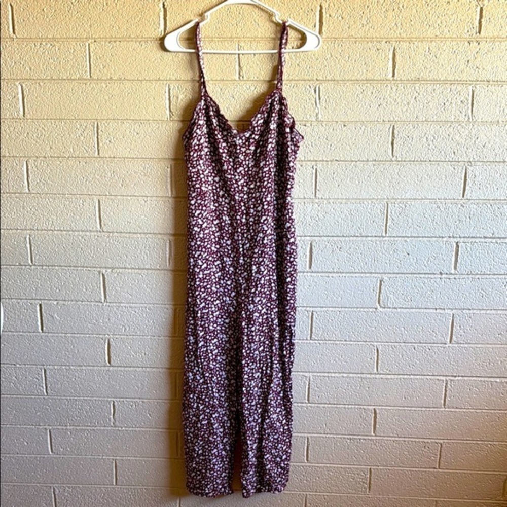 Cotton:On  Maroon and White Maxi jumpsuit